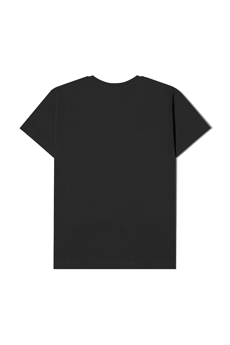 FIONA  | Regular Fit Crew Neck T-shirt in Black