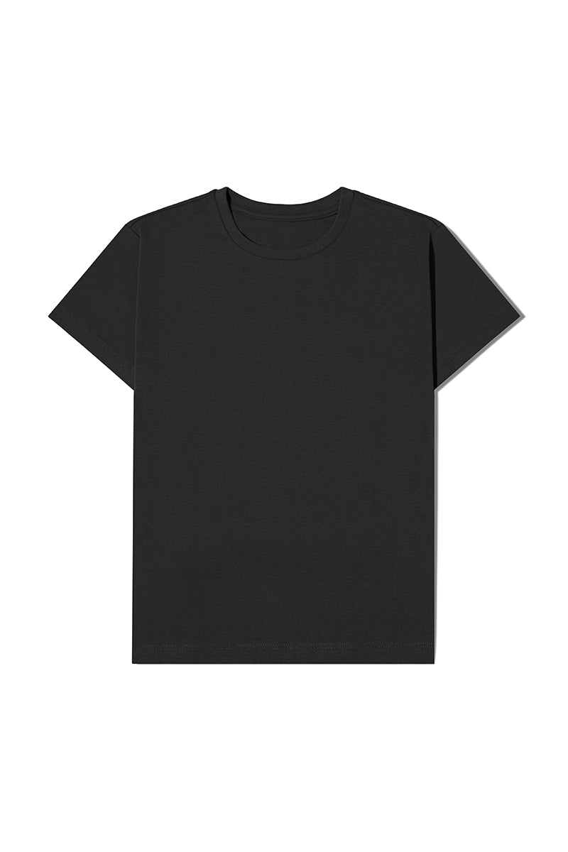 FIONA  | Regular Fit Crew Neck T-shirt in Black