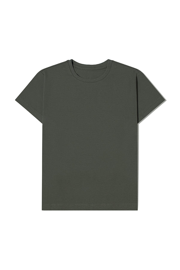 FIONA  | Regular Fit Crew Neck T-shirt in Olive