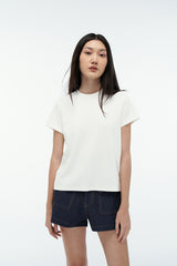 FIONA  | Regular Fit Crew Neck T-shirt in White