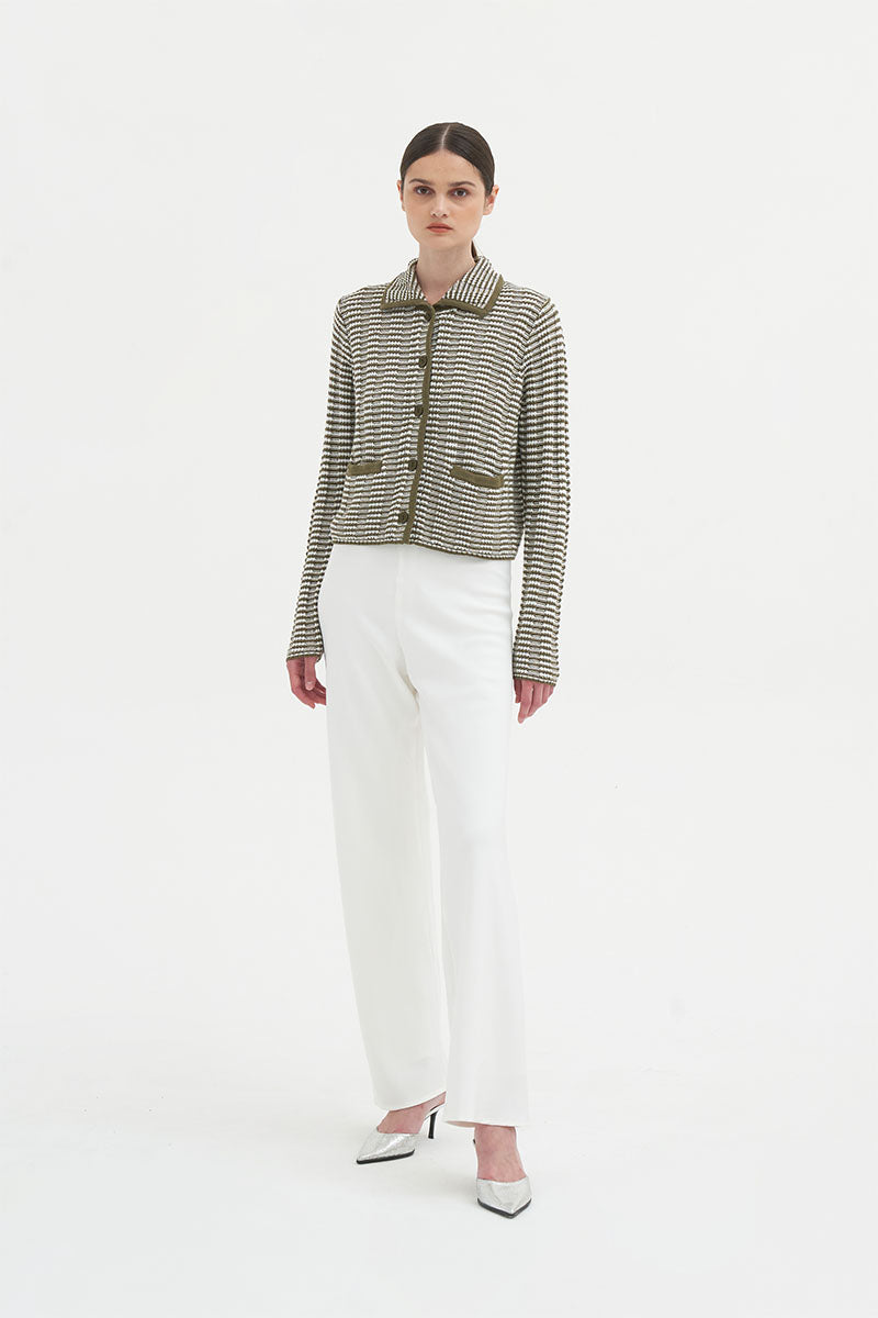 Genoa Cardigan | Olive Multi