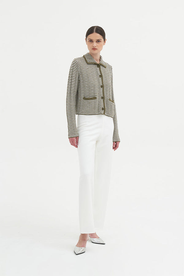 Genoa Cardigan | Olive Multi