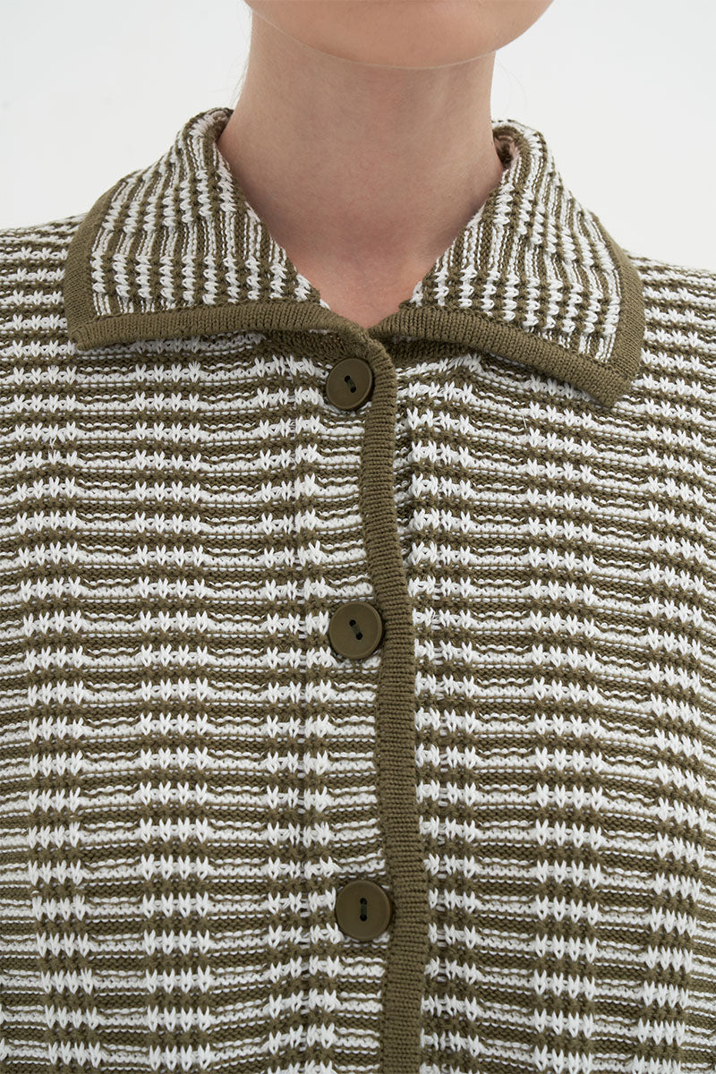 Genoa Cardigan | Olive Multi