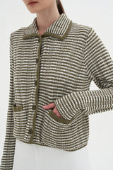 Genoa Cardigan | Olive Multi