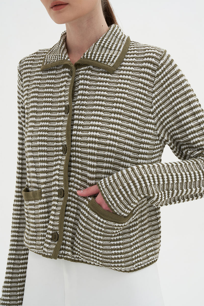 Genoa Cardigan | Olive Multi