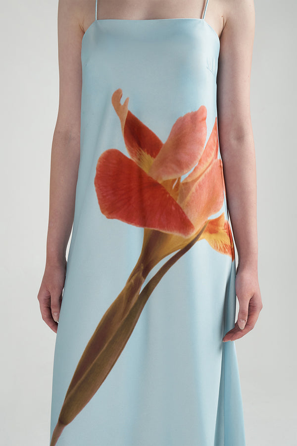 Iris Satin Dress | Blue