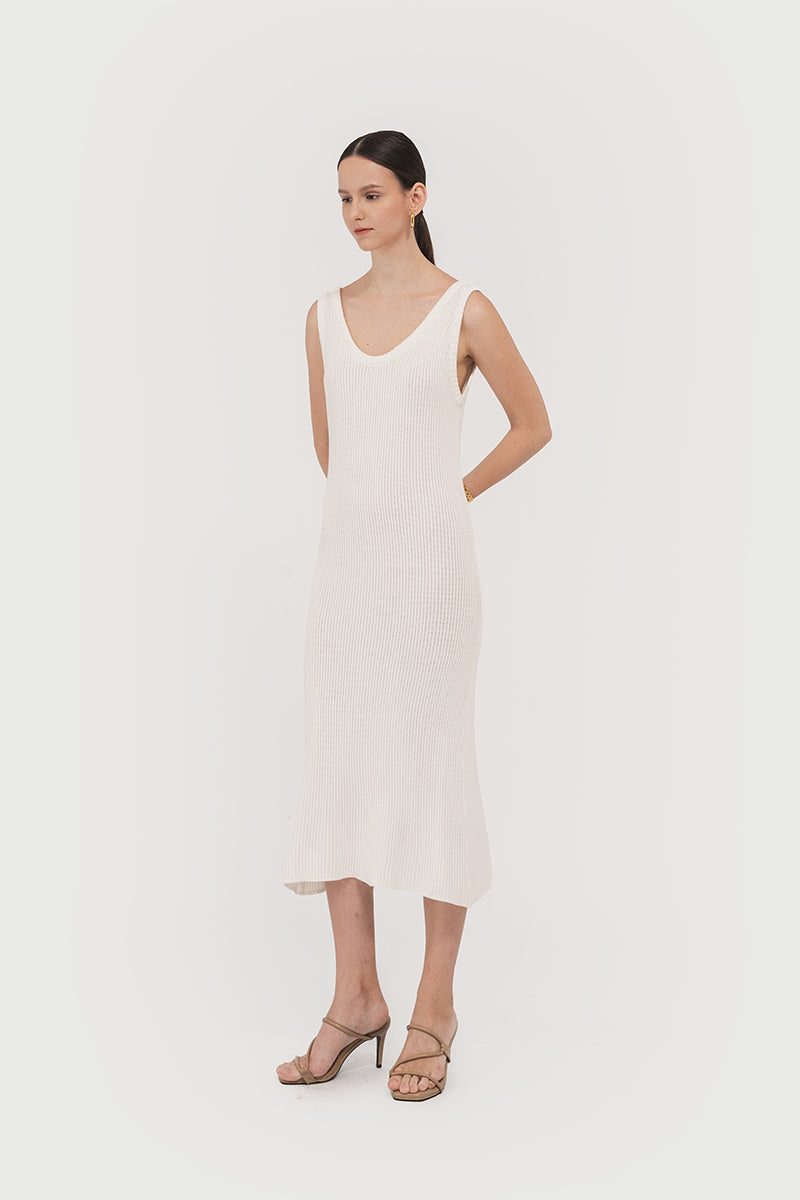 Idris Knit Dress White