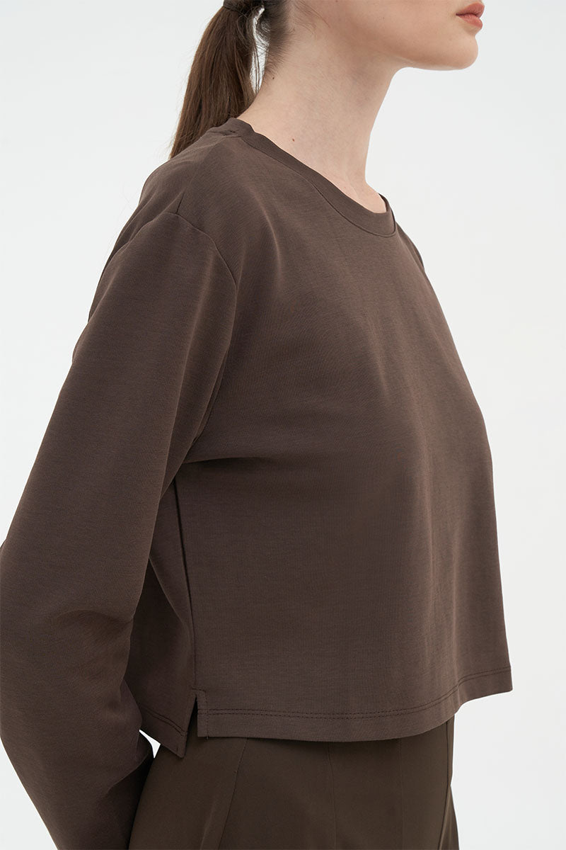 Jaon Long-sleeve Tee | Dark Brown
