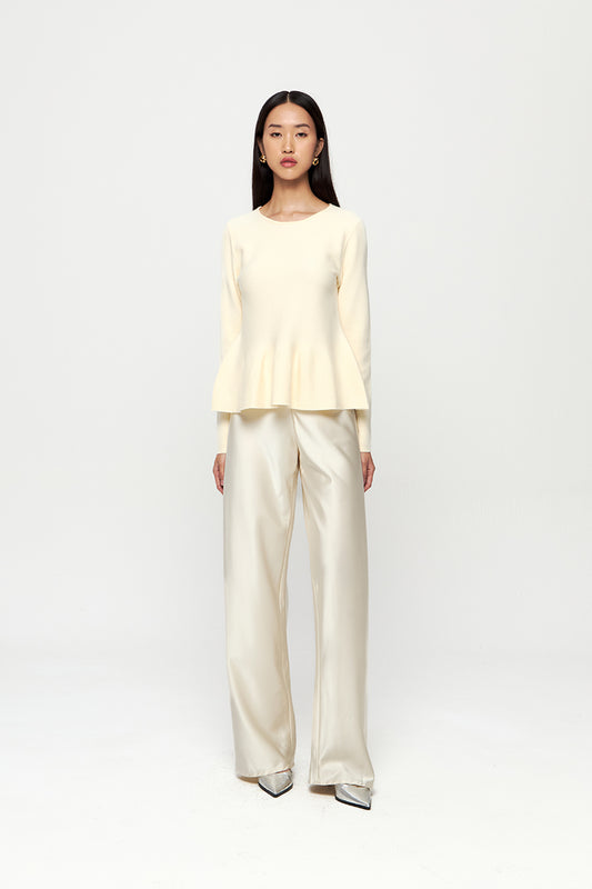 Josette Peplum Top | Cream