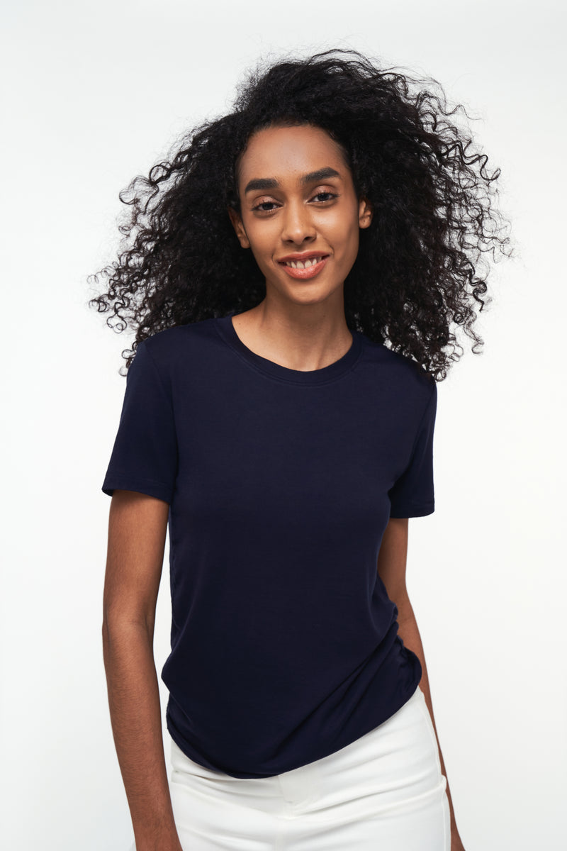 MICOLE | Slim Fit Crew Neck in Navy