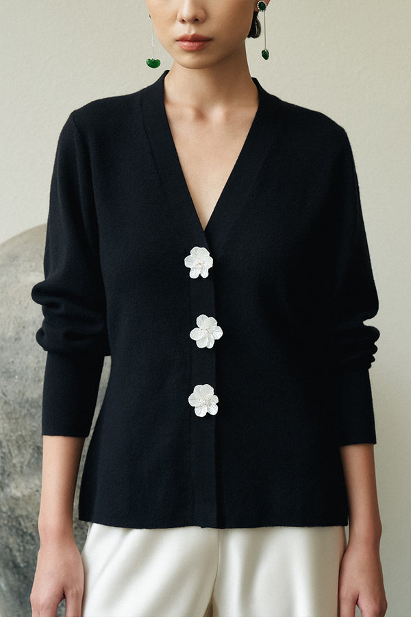 Luna Cardigan Top | Black