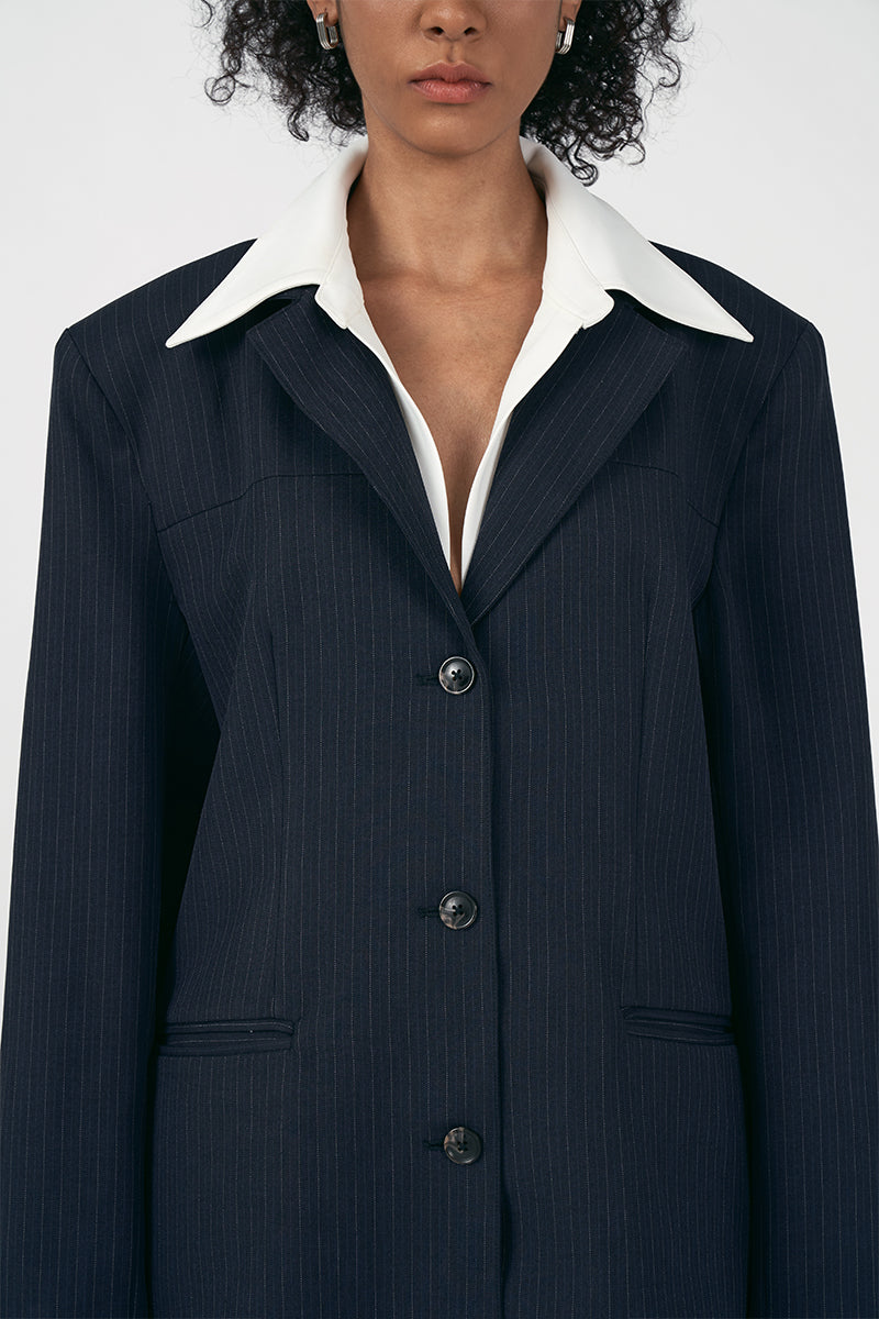 Matteau Blazer Navy Stripe