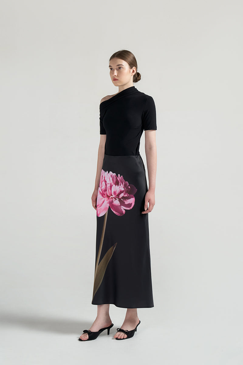 Mimosa Satin Skirt | Black