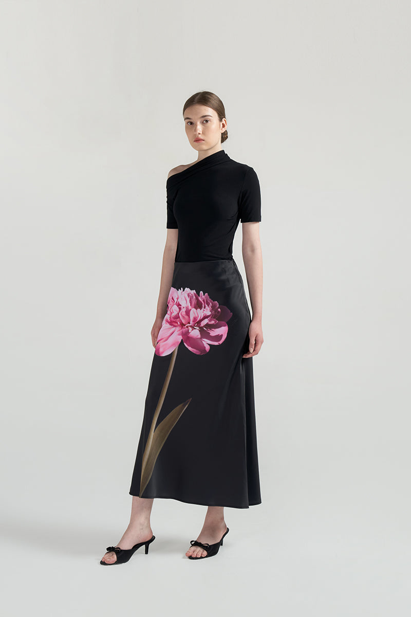 Mimosa Satin Skirt | Black