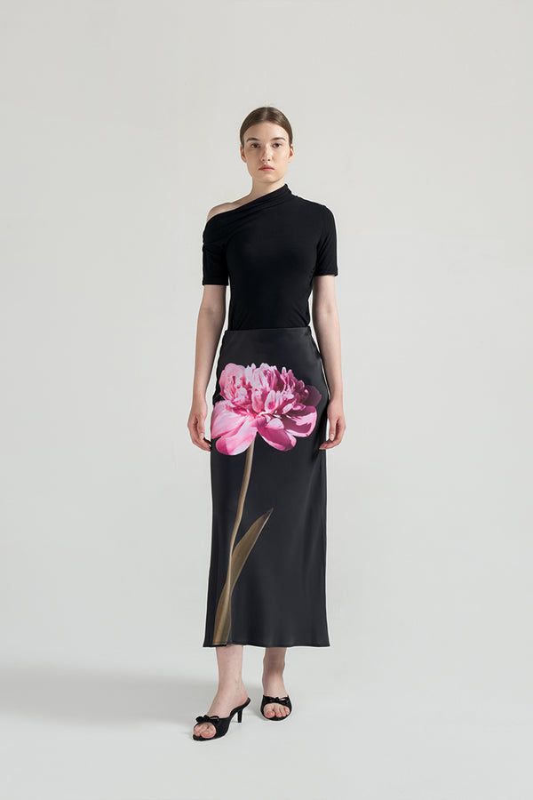 Mimosa Satin Skirt | Black