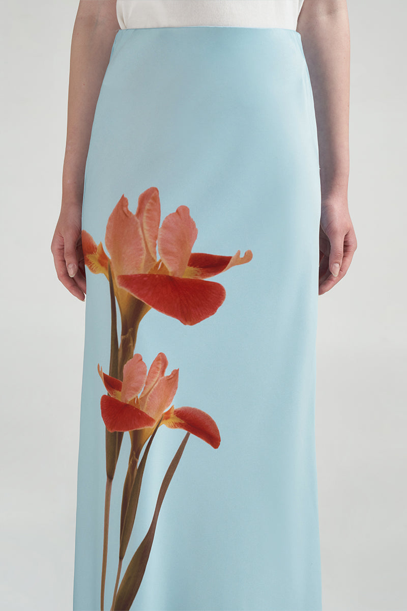 Mimosa Satin Skirt | Blue