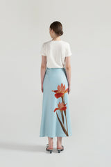 Mimosa Satin Skirt | Blue