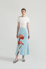 Mimosa Satin Skirt | Blue