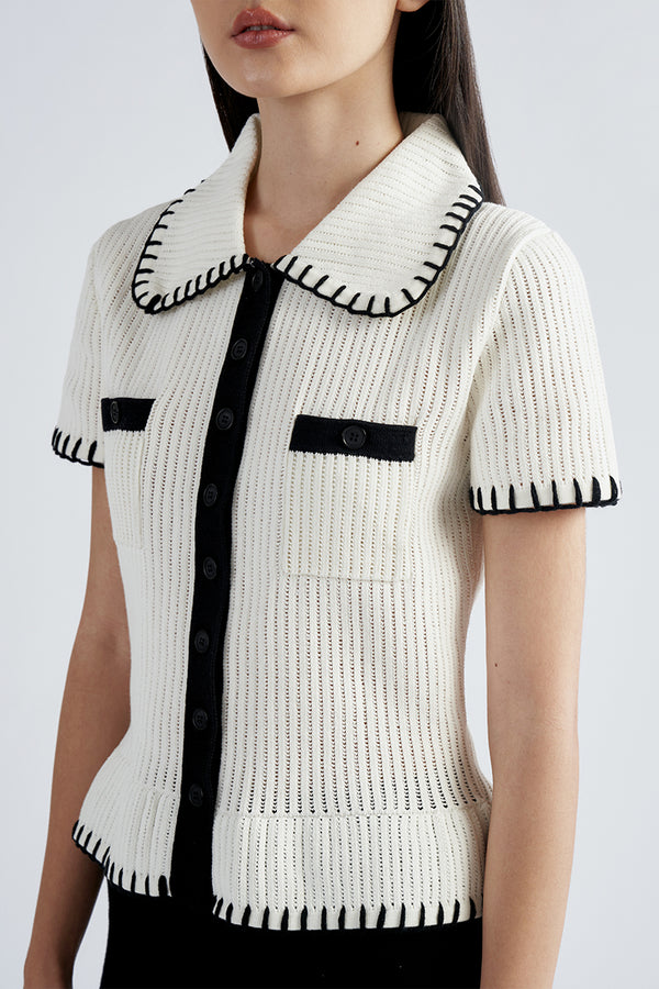 Mina Knit Top | White