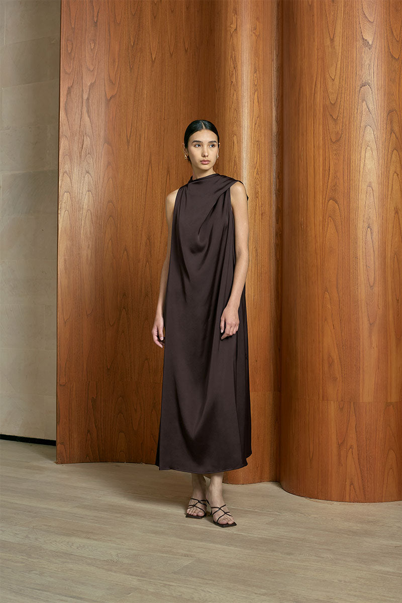 MMEHUILLET FOR DUMA - Madre Dress | Dark Brown
