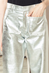 Morris Leather Pants Silver