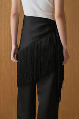 Parla Fringe Scarf | Black