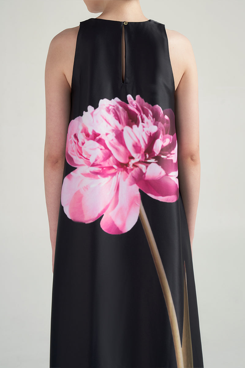 Prairie Satin Dress | Black