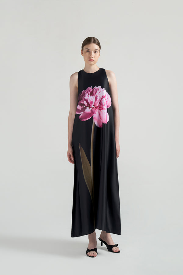 Prairie Satin Dress | Black