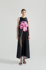 Prairie Satin Dress | Black