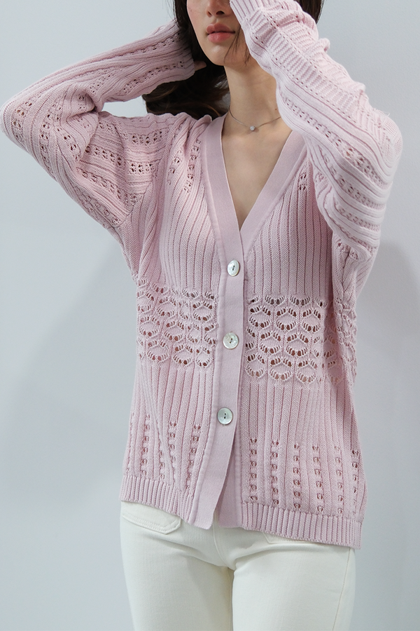 Sandre Cardigan | Pink
