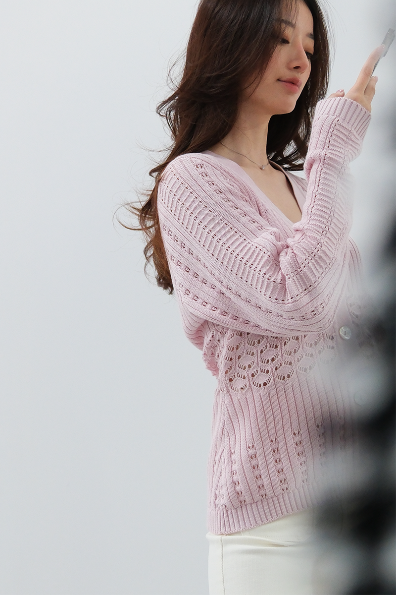 Sandre Cardigan | Pink