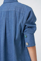 MMEHUILLET FOR DUMA - Sunsu Shirt | Denim Blue