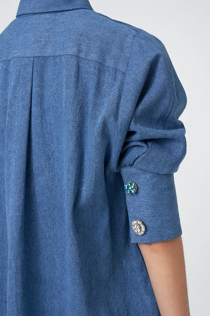 MMEHUILLET FOR DUMA - Sunsu Shirt | Denim Blue