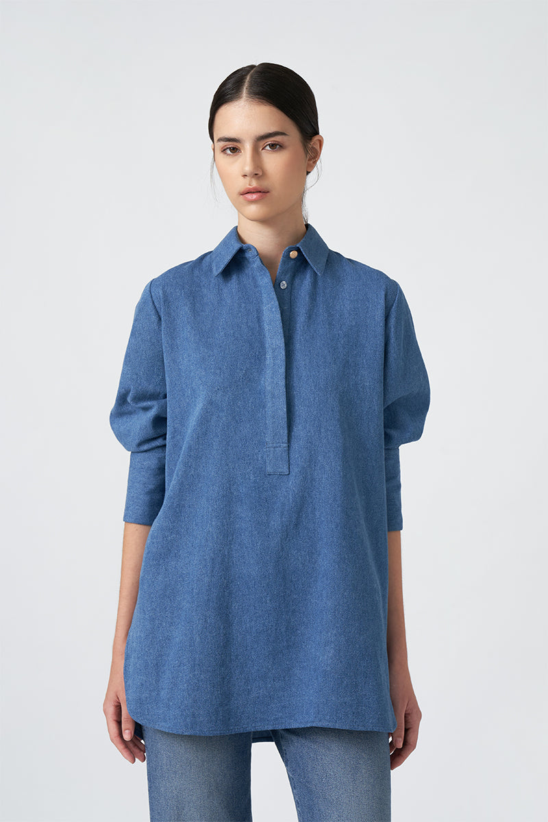 MMEHUILLET FOR DUMA - Sunsu Shirt | Denim Blue