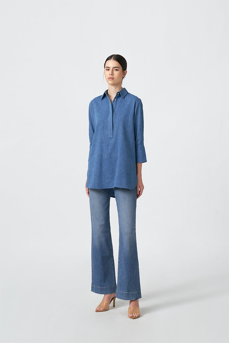 MMEHUILLET FOR DUMA - Sunsu Shirt | Denim Blue