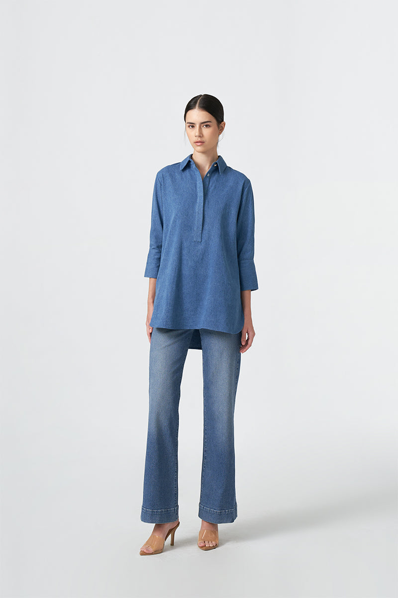 MMEHUILLET FOR DUMA - Sunsu Shirt | Denim Blue