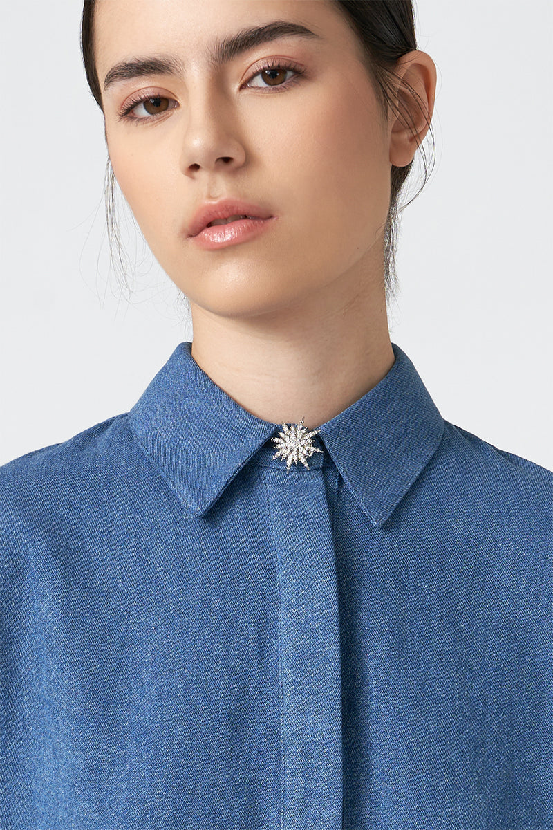 MMEHUILLET FOR DUMA - Sunsu Shirt | Denim Blue