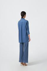 MMEHUILLET FOR DUMA - Sunsu Shirt | Denim Blue