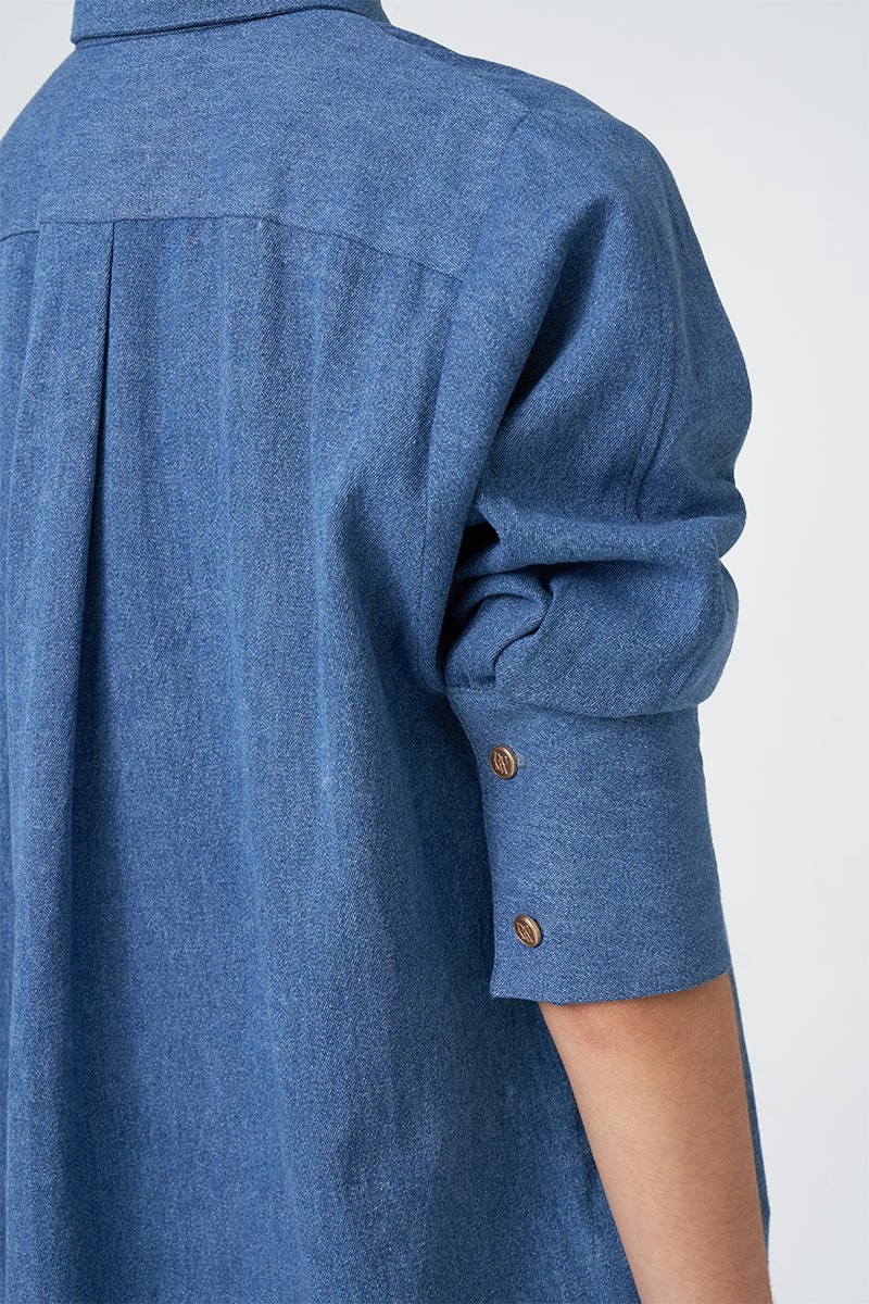 MMEHUILLET FOR DUMA - Sunsu Shirt | Denim Blue