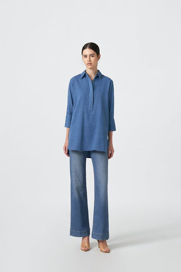 MMEHUILLET FOR DUMA - Sunsu Shirt | Denim Blue