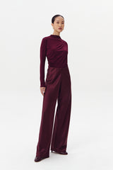 Tan Pants | Burgundy