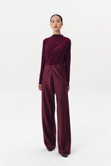 Tan Pants | Burgundy