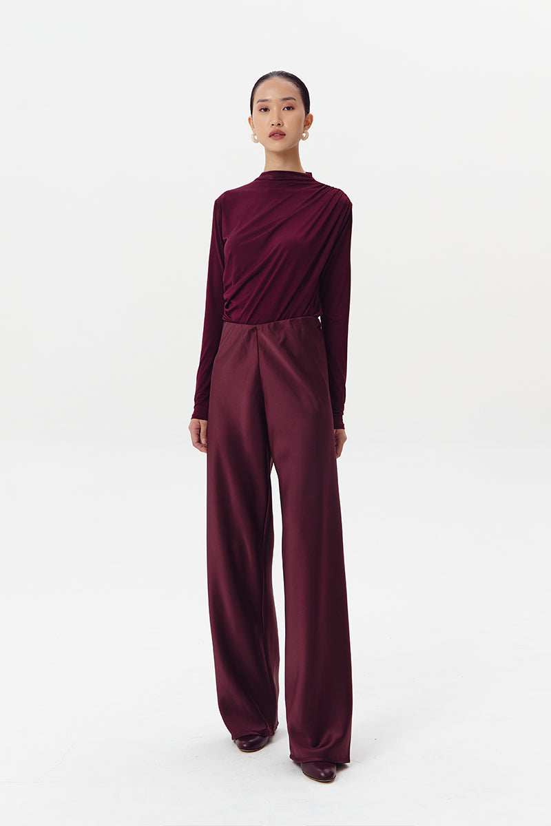 Tan Pants | Burgundy