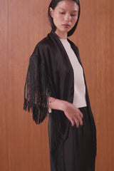 Parla Fringe Scarf | Black