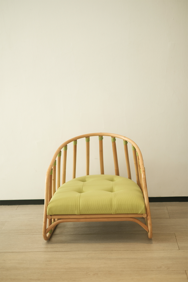 Louis Rattan Green Armchair for Kids