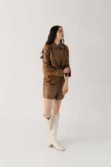 Pareo Leather Jacket Brown